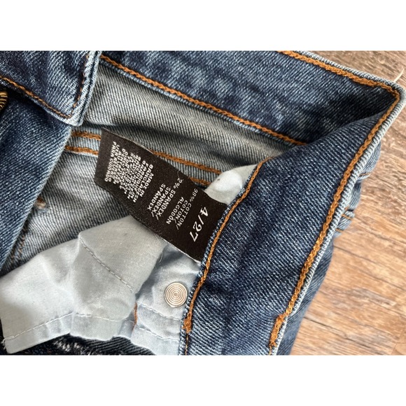 Rachel Roy Womens Straight Leg Distressed Jeans Dark Wash Denim Size 4/27 - Picture 4 of 6